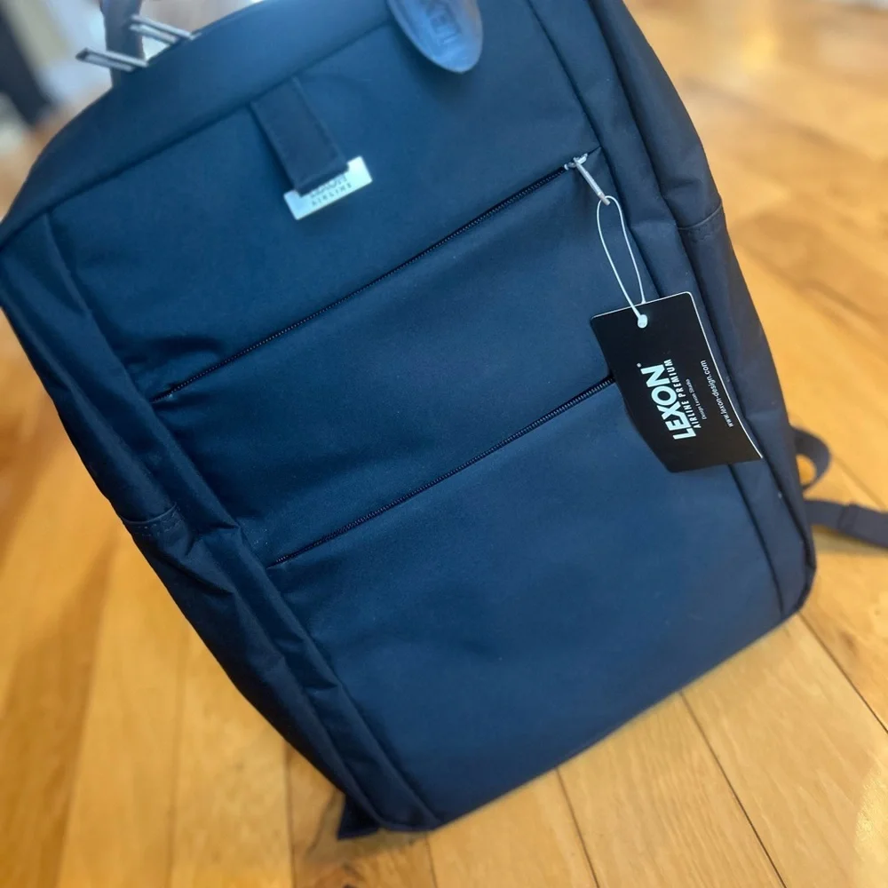 Title: NWT Lexon Modern Laptop Backpack Travel Bag Black Aluminum Handle